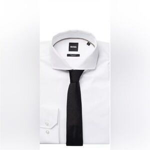 Boss Classic Black Patterned textured tie